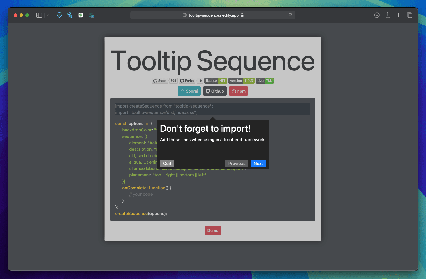 project screenshot